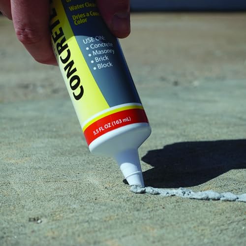 Red Devil 0645 Concrete Repair Patch, Cement Crack Filler, 5.5 Oz Squeeze Tube, Pre-Mixed, Pack of 1, Gray, Made in USA - size: 5.5 oz, style: 1 - Pack
