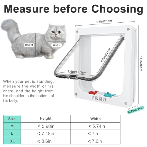 Lessmon Cat Door Flap for Interior Exterior Doors, Outer 11x9.8x0.78in, XL - size: 11x9.8x0.78 inches