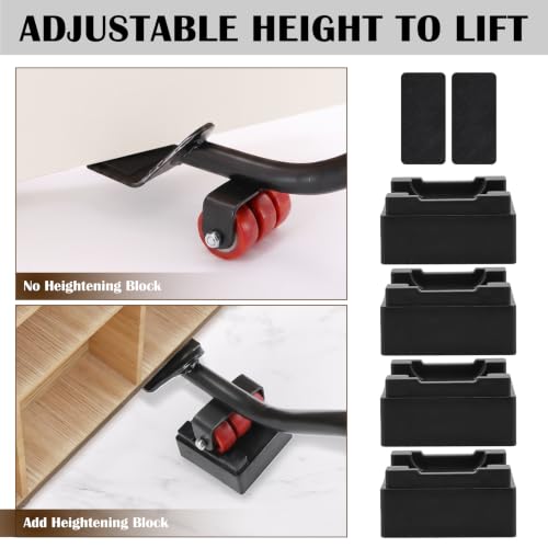 29" Lengthening Furniture Lifter Tool, Appliance Metal Lifter for Furniture - size: Black & Red-29 IN