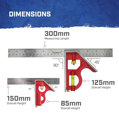 Combination Square Twin Pack 150mm (6in) & 300mm (12in)