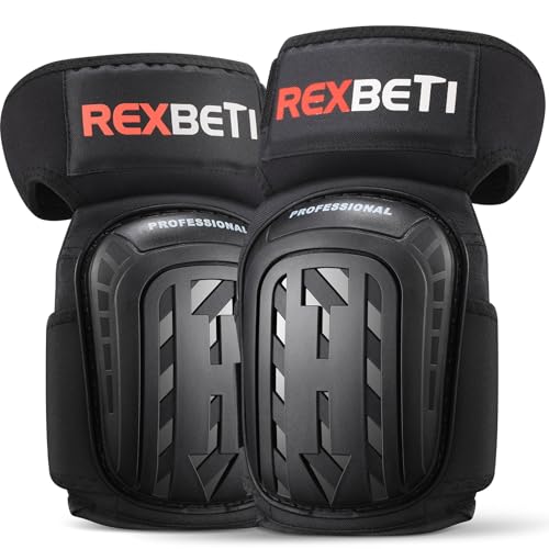 REXBETI Knee Pads for Men, Anti-slip Construction Gel Knee Pads for Work - color: Black