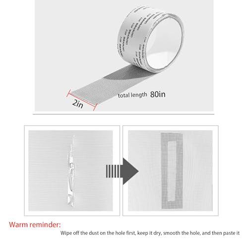 Black Window Screen Repair Tape（2" W×80" L） Strong Adhesive Screen Repair Tape Fiberglass Screen Tape Mesh Repair for Covering Windows or Doors Pet Mesh Cage Tears Holes - color: Black-2"x 80"