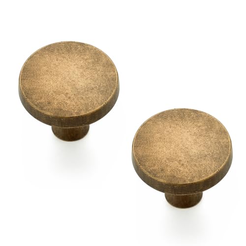 Ravinte Antique Brass Drawer Pulls, 1-1/4 Inch Cabinet Knobs,25 Pack - color: Antique Brass