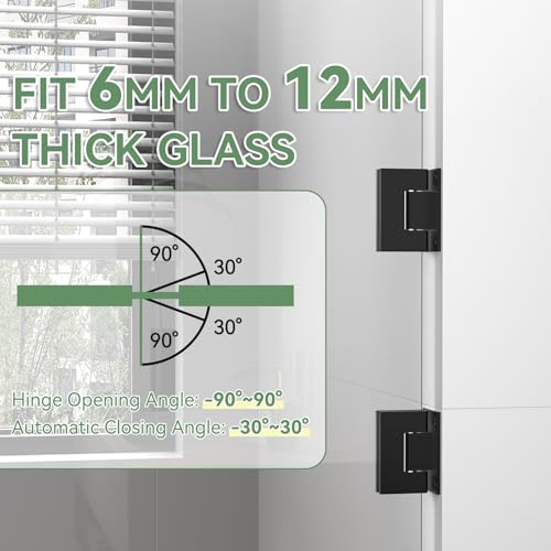 304 Stainless Steel Shower Door Hardware Kit - color: Matte Black