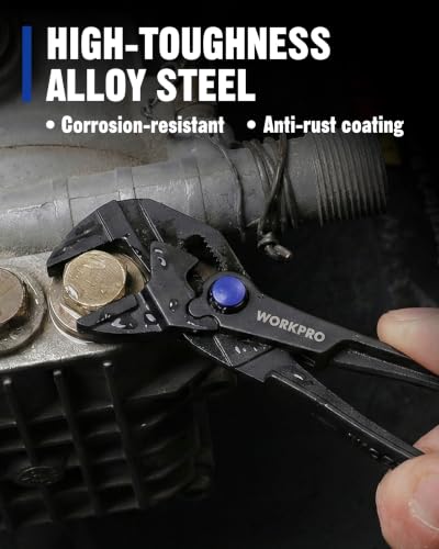 WORKPRO Mini Pliers Wrench, 4-Inch Wrench Pliers with Smooth Parallel Jaws - color: Black