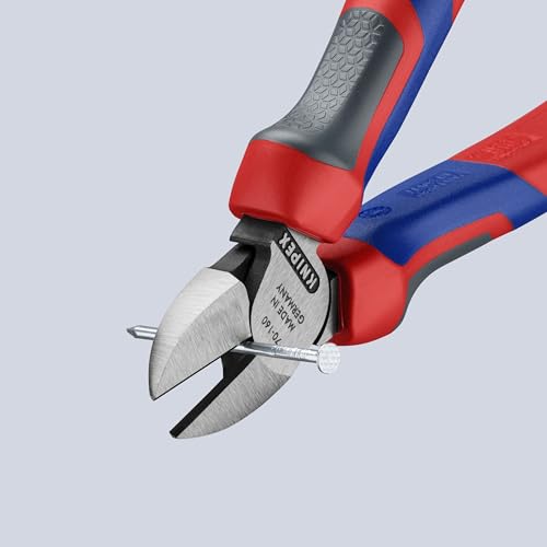 KNIPEX 70 02 160 Comfort Grip Diagonal Cutters - color: Multi-component Grips, Blue/Red, style: atramentized