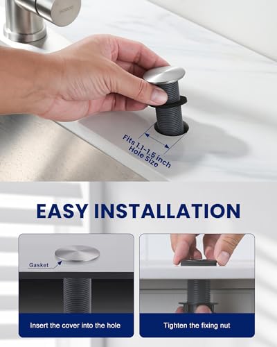 Kitchen Sink Hole Cover, Nickel Faucet Hole Cover - color: Nickel