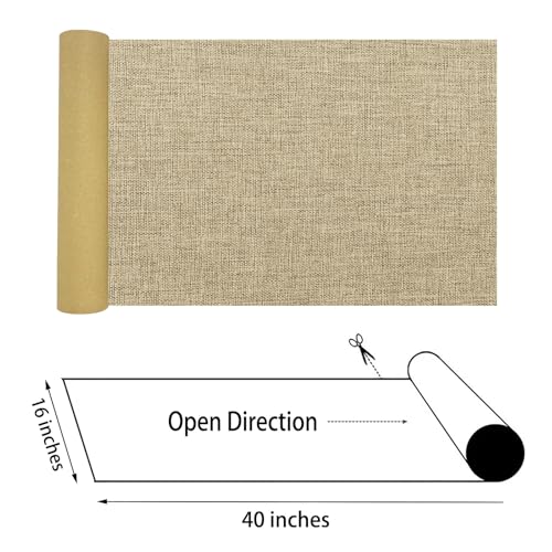 Linen Repair Patch Large 16X40 Inches Self-Adhesive Linen Fabric Patch for Furniture and Sofa, Couch Fabric Patch (Beige-Yellow, 16X40) - color: Beige-yellow