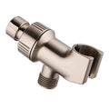 Universal Shower Head Holder for Handheld Shower Head, Adjustable Shower Arm Mount Bracket with Brass Swivel Ball, Shower Head Support - Brushed Nickel - color: Brushed Nickel