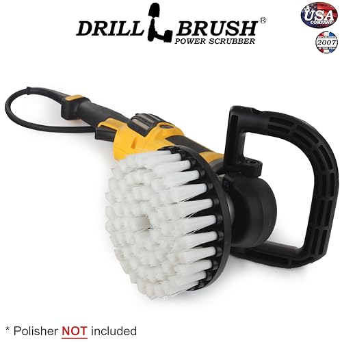 Carpet Cleaner Scrub Brush for Polisher - 7 Inch Soft White Drill Brush - color: White