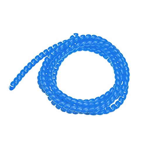 uxcell Flexible Spiral Tube Wrap Cable Management Sleeve 8mm X 10mm Computer Wire Manage Cord 2 Meters Length Blue - color: Blue