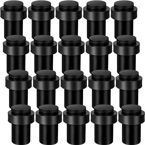 Chumia 20 Pcs Floor Mounted Door Stopper Stainless Steel,Black - color: Black