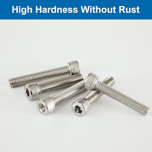 M6 x 8mm 12mm 16mm 20mm 25mm Socket Head Cap Screws Bolts, Stainless Steel 304, Metric Allen Hex Drive, Bright Finish, Fully Threaded, Assortment Kit 50PCS - size: Socket M6x8-25 mm