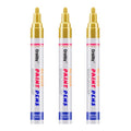 Gold Paint Markers, 3 Pack Oil-Based Waterproof Quick Dry Permanent Paint Pen Set for Rocks Painting, Wood, Fabric, Plastic, Canvas, Glass, Mugs, Metal, Tire, Stone, DIY Craft - color: Gold