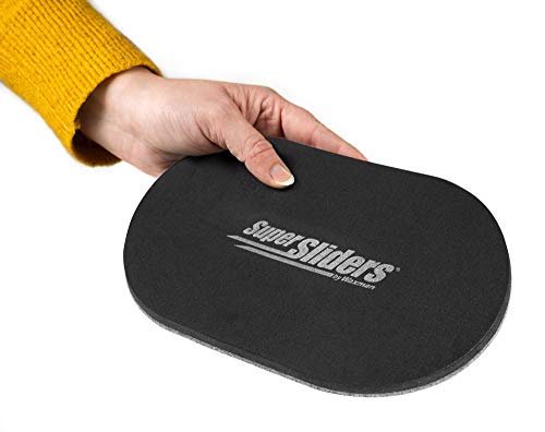Super Sliders 5 3/4" x 9 1/2" Oval Reusable Furniture Sliders for Hard Surfaces - Effortless Moving and Surface Protection, Brown (4 Pack)