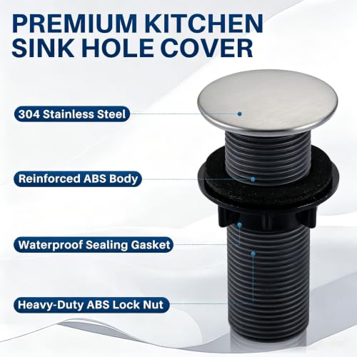Kitchen Sink Hole Cover, Nickel Faucet Hole Cover - color: Nickel