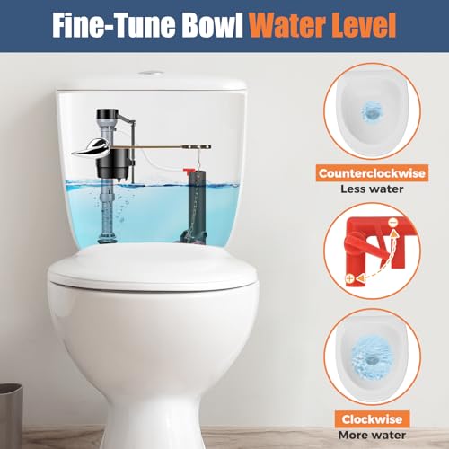 Universal Toilet Flusher Replacement Kit, Water-Saving & Height Adjustable Fill Valve, 2-Inch Flapper, Quiet & Anti-Siphon Toilet Repair Kit Inside Tank, Easy to Install (Red, 2-Pack) - color: Red