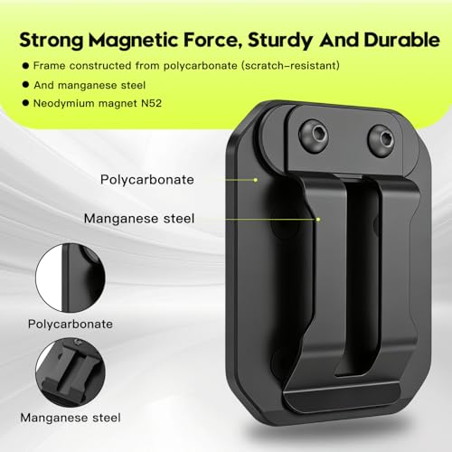 SEESE Strong Magnetic Tool Holder: Magnetic Belt Clip for Power Tools & Hand Tools, Anti-Fall Secure Grip for Home Improvement, Workshop, Electrician