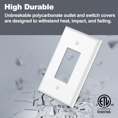 BESTTEN 10 Pack 1-Gang Oversize Decor Wall Plate, Jumbo Receptacle Cover - size: Decor Oversize