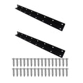 Long L Bracket,ULIFESTAR Black Corner Brace Brackets,Stainless Steel Corner Brackets,Heavy Duty Shelf Bracket,Metal Right Angle Bracket for Wood,375*27mm/14.76*1.06''2 PCS - size: 375*27mm/14.76*1.06''