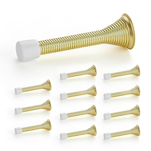 Ravinte Door Stoppers, 12 Pack Gold Spring Door Stops with Rubber Bumper - color: Gold
