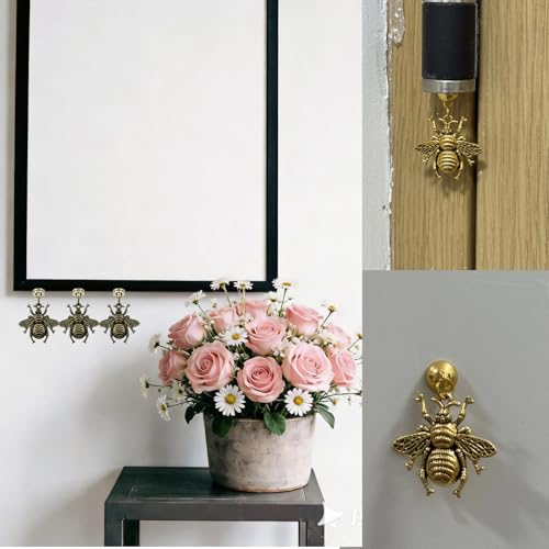 6 Set Brass Hinge Head Home Decoration Bee- Magnetic Door Hinge Toppers Animal Lover Gift for Home Decor