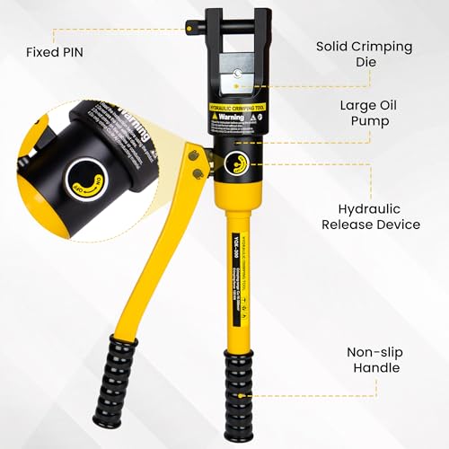 16 Tons Hydraulic Crimping Tool,9AWG to 600MCM battery cable crimper