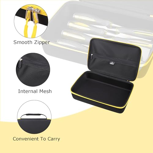 Tourmate Hard Storage Case for HURRICANE/MECHEER/WFOEJEJ/WORKPRO/Milwaukee Wood Chisel Set - Travel Box Suitable for 4/8 Piece&Complete Sets of Chisels(Box for Sale) (Black & Yellow, L (16 PCS)) - size: L (16 PCS)