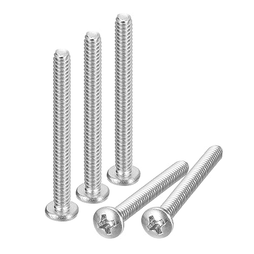 uxcell #6-32x1-3/8 Pan Head Machine Screws, 304 Stainless Steel 18-8 Screw, Phillips Drive, Fully Threaded, Bright Finish, Pack of 25 - size: #6-32x1-3/8"