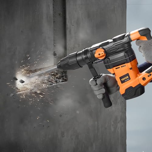 VEVOR 1-9/16 Inch SDS-Max Rotary Hammer Drill, 13Amp Corded Drills, Heavy Duty Chipping Hammers w/Vibration Control & Safety Clutch, Electric Demolition Hammers Variable Speed, Power Tool For Concrete - size: 1-9/16 in