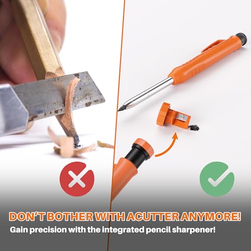 Metal Square 7 Inch Carpenter Square Tool-Versatile Aluminum Rafte Square for Accurate Measuring and Marking,Includes Carpentry Pencil+Leads