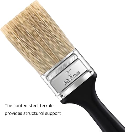 4-Piece Paint Brush Set,Flat Painting Brushes for Walls Trim Cabinets Fence Priming Interior & Exterior Latex and Oil Paints,Stains