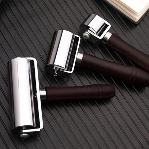 Mnuizu 26mm+60mm+100mm Leather Press Edge Roller, Black Brayer Rollers - color: Black, size: 26mm+60mm+100mm