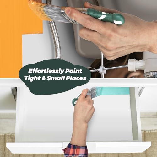 3 Pack 2" Angled Paint Brush Set, Synthetic Bristles, Rubber Short Handle - size: 2 Inch Angled, 3 Pack