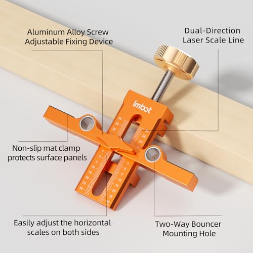 Imbot Cabinet Door Jig, Adjustable Double Punch for Frameless/Framed Doors - style: Double-hole