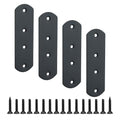Alise 4 Pcs Black Flat Mending Plates for Wood Furniture,125x38mm - color: Matte Black, size: 125mmX38mm