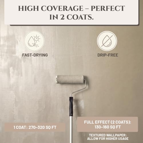 Metallic Wall Paint 67.62 fl oz - Platinum - Stunning Metallic Shine for Stylish Interiors, Easy to Apply, Water-Based, Perfect for Creative Wall Designs & DIY Projects - color: Platinum