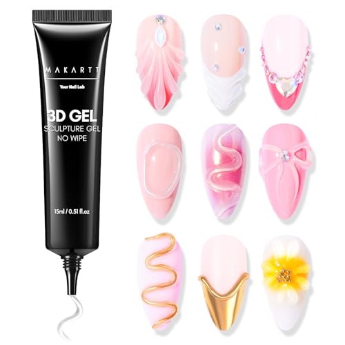 Makartt 3D Gel Nail Art, 15g Sculpting Gel for Molding and Drawing DIY - color: A01-Clear