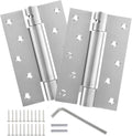 6 Inch Self Closing Door Hinges, Heavy-Duty Adjustable Spring Hinges 304 Stainless Steel, 2-Pack Silver for Residential & Commercial Doors, Outdoor Gates and Marine Use