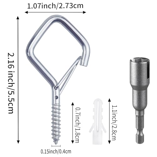 34 Pcs 2.2in Windproof Ceiling Hooks for Plants & Lights - color: Silver, size: 34Pcs