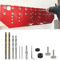 2 in 1 Shelf Pin Hinge Jig,Concealed Hinge Jig Drilling Jig with 35mm Hole Drill Bits,Self Contained Clamping All Metal Cabinet Hardware Tool Drill for Cabinet Door Hinge Hole Positioning (11 Hole) - color: 11 Hole