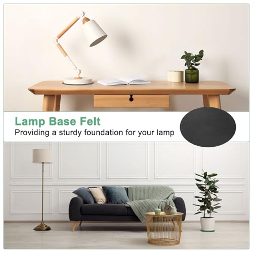 M METERXITY 30-Pack Lamp Base Felt, 3 Inch Dia. 2mm Thick Self Adhesive Round Fabric Felt Pads for Lamp/Furniture/DIY, Non-Slip Fiber Backed Patch Circles with Adhesive Backing [Black] - color: Black, size: 3" Dia