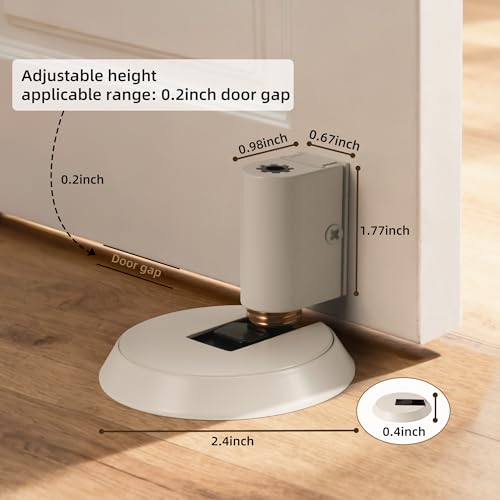 PANALI Windproof Door Stopper, Brass Mechanical Door Stop, 1 Pack, White - color: White