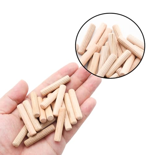 48Pcs 8mm x 40mm / 5/16 Inch x 1.57 Inch Wooden Dowel Pin - size: 8 x 40mm