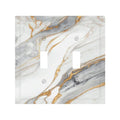 White Gray Gold Marble Light Switch Cover Decorative Wall Plate - color: 2 Gang Double Toggle