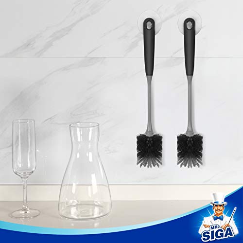 MR.SIGA Long Handle Bottle Brush, Non-Scratch Water Bottle Brush Cleaner - color: Black