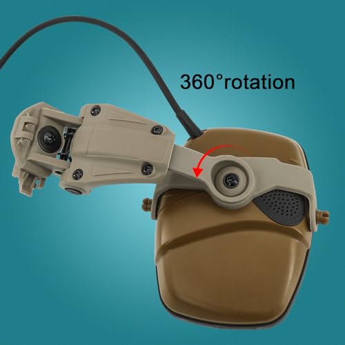 Hearing Protection Noise Cancelling Sound Amplification with Gel Ear Pad/ARC Rail Adapter Ideal for Shooting Sport - color: Coyote Brown