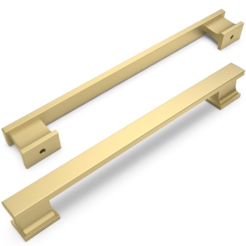 COTYKILEY 10 Pack 6-1/4 Inch(160mm) Brushed Gold Cabinet Handles Gold Kitchen Cabinet Pulls Cabinet Door Handles Kitchen Cabinet Hardware - color: Brushed Gold, size: 6-1/4" Hole Center（160MM）