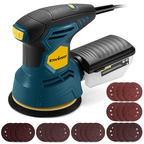 Enventor Orbital Sander with 6 Speeds, Dust Collection, 5 in, 2.5A Corded - size: 2.5A