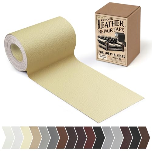 Leather Repair Patch, Self Adhesive Leather Repair Tape Kit Beige - color: Beige, size: Litchi Grain 3 x 60 In